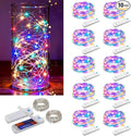ZNYCYE 10 Pack 10ft 30 LED Mason Jar String Lights 8 Modes with Timer Waterproof Fairy Lights Upgraded Battery（Included Operated for DIY Wedding Party Mason Jar Christmas Decorations (Multi-Color)