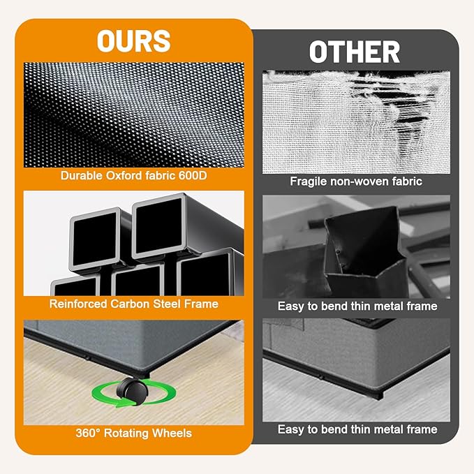 Under Bed Storage with Wheels, 2 Pack Large Capacity Storage Containers with Clear Lids & Handles, Adjustable Height 7.5”–10.6”, Under bed Organizer Bins for Shoes, Clothes, Blankets, Toys (Grey)