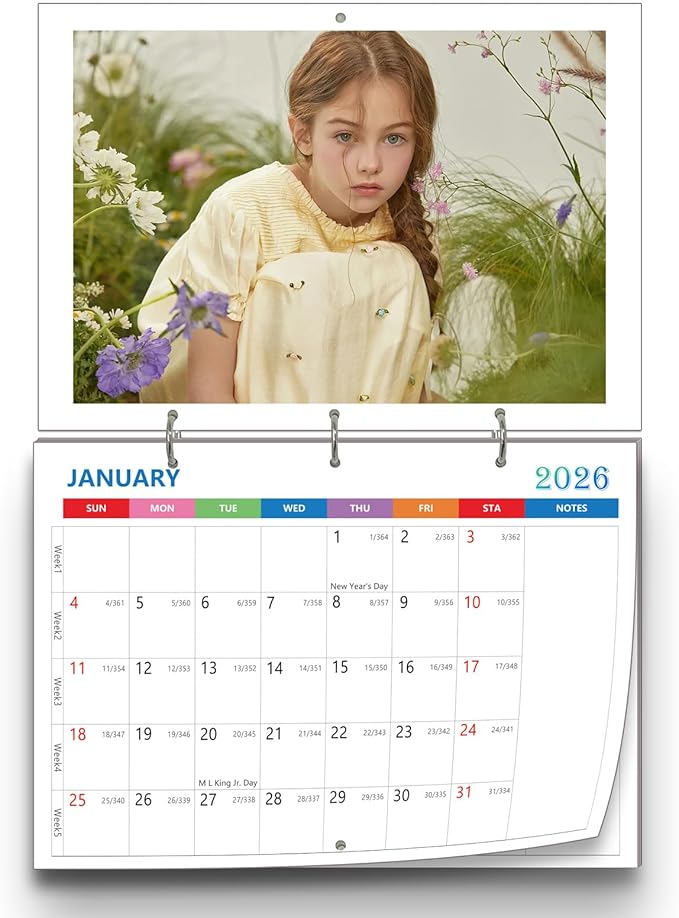 (Made inChicago) Custom Calendar 2026, Custom Photo Wall Hanging Calendar, Make Your Own Personalized Calendars 2026 for Customized Home/Office/Party/Birthday/Christmas/New Year/Housewarming Gift