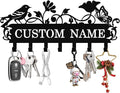 Personalized Bird Key Holder Wall Mount, Custom Metal Key Rack Key Holder with Name, Deer Cabin Wall Keys Hanger with Hooks for Entryway, Front Door, Hallway, Kitchen, Living Room