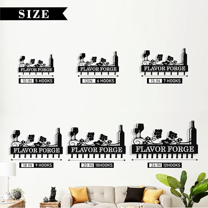 Personalized Wine Key Holder Wall Mount, Custom Metal Key Rack Key Holder with Name, Deer Cabin Wall Keys Hanger with Hooks for Entryway, Front Door, Hallway, Kitchen, Living Room