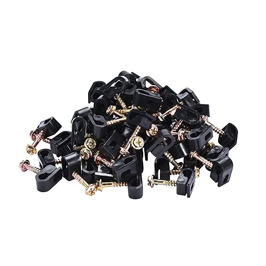 Bolt Dropper Coaxial Cable Clips - Electrical Wire Cable Clip for Cable Management - Screw Clip and Fastener - Coax Cable Holder - Wire Organizer Clamp - Siding Clips for Hanging - Set of 100