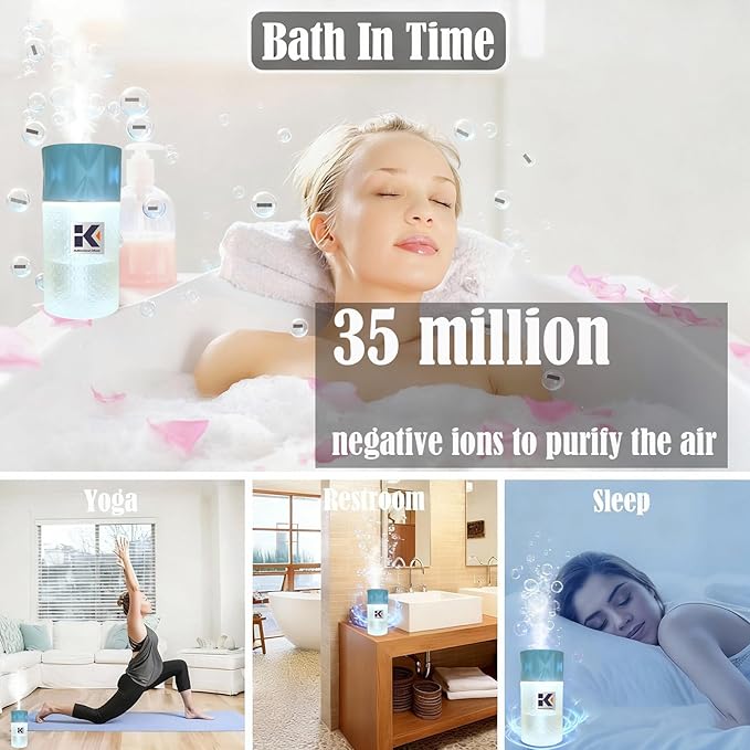 Essential Oil Diffuser with Night Light, 250ml Home Humidifier with Negative Ions, 3 Mode Ultrasonic Cool Mist Aroma Machine with 10ml Essential Oil (Blue, Sandwood)