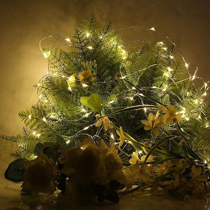 ZNYCYE 50 LED Fairy Lights with Timer,8.2Ft 8 Modes Battery Operated Fairy Lights, 4 Pack Mini Led String Lights for DIY Wedding Bedroom Mason Jar Vases Table Party Christmas Decoration (Warm White)