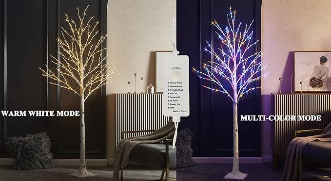Birchlitland LED Birch Tree 6FT 330L Multiple Colors Fairy Lights, Lighted Trees for Indoor Outdoor Home Thanksgiving Christmas Holiday Decoration…