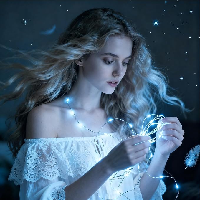 ZNYCYE 10 Pack Fairy Lights Battery Operated，10ft 30 LED String Lights 8 Modes with Timer Waterproof Fairy Lights for DIY Wedding Party Bedroom Mason Jars Christmas Decorations (Cool White)