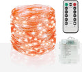 suddus Orange Halloween Fairy Lights Battery Operated, 66ft 200 LED Copper Wire Twinkle Lights Waterproof, String Lights with Remote for Bedroom, Party, Yard, Door, Garland, Tree Decorations