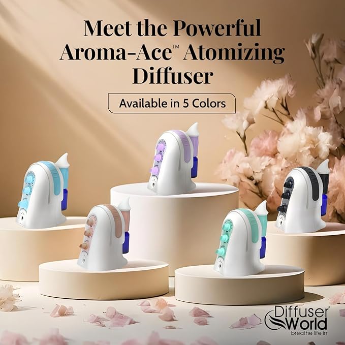 Waterless Diffuser for Essential Oils 12V Aroma-Ace™, Made in USA Lavender Aroma Atomizer Waterless Essential Oil Diffusers for Home Large Room, Air Aromatherapy Home Scent Diffusers