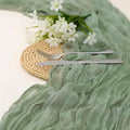 10 Pack 10 Ft Cheesecloth Table Runner Sage Green Gauze Long Table Runners Boho Gauze Cheese Cloth Table Runner Rustic Sheer Runner for Wedding Party Table Decor ( 35 x 120 Inch )