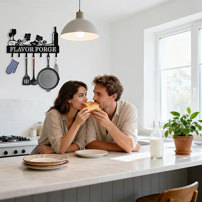 Personalized Wine Key Holder Wall Mount, Custom Metal Key Rack Key Holder with Name, Deer Cabin Wall Keys Hanger with Hooks for Entryway, Front Door, Hallway, Kitchen, Living Room