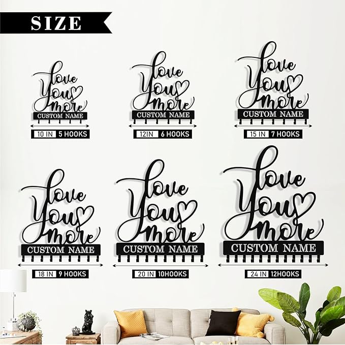 Personalized Key Holder Wall Mount, Custom Metal Key Rack Key Holder with Name, Deer Cabin Wall Keys Hanger with Hooks for Entryway, Front Door, Hallway, Kitchen, Living Room