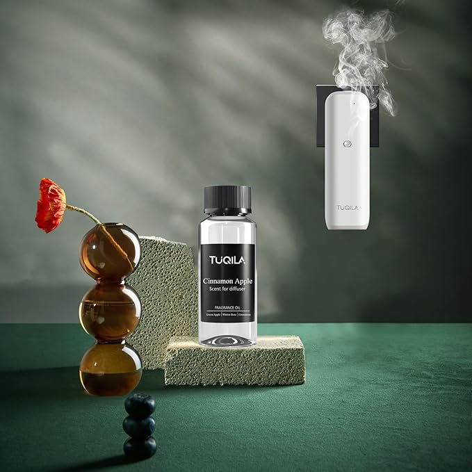 Cinnamon pple Essential Scent Oil - 120ML Waterless Diffuser Oil for Cold Air Diffusers, Luxury Home Fragrance Oils, Natural Flavor Aromatherapy Oils for Spa, Office, Long-Lasting Refill