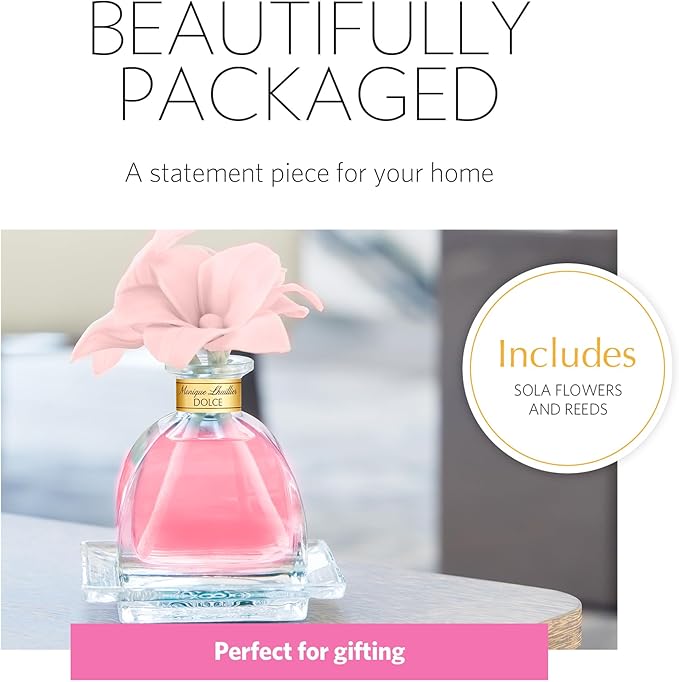 AGRARIA AirEssence Flower and Reed Diffuser Set, Handmade Sola Flower Botanical Home Fragrance Set, Scented Oil Reed Diffuser Gift for All Occasions