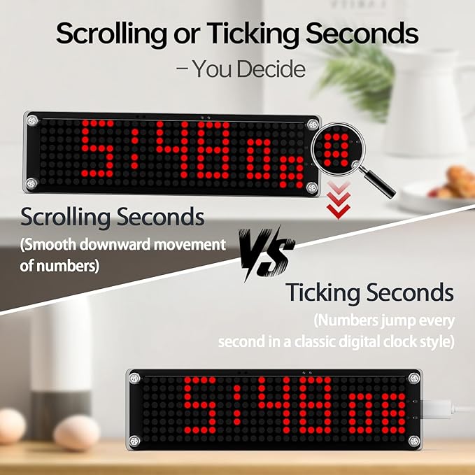 10 Inch Large Display Digital Clock with WiFi NTP Sync,Smart Clock with Adjustable Brightness & Auto Dimming, Easy Setup, Clear from a Distance,LED Matrix Desk Clock for Geeks,Seniors