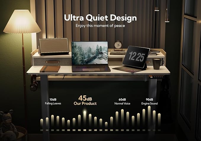 YDN Electric Standing Desk with Drawers, Adjustable Height Stand Up Desk, 63 inch Electric Sit Stand Computer Desk for Home Office, White