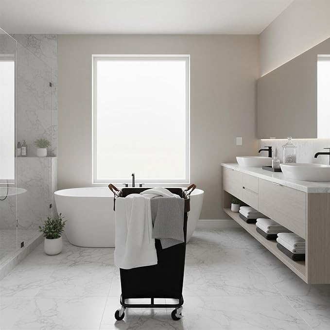 StorageWorks 160L Laundry Basket with Wheels, Large Rolling Hampers for Clothing Organizer, Dirty Clothes Basket for Hotel, Home, Closet, Dorm, Black