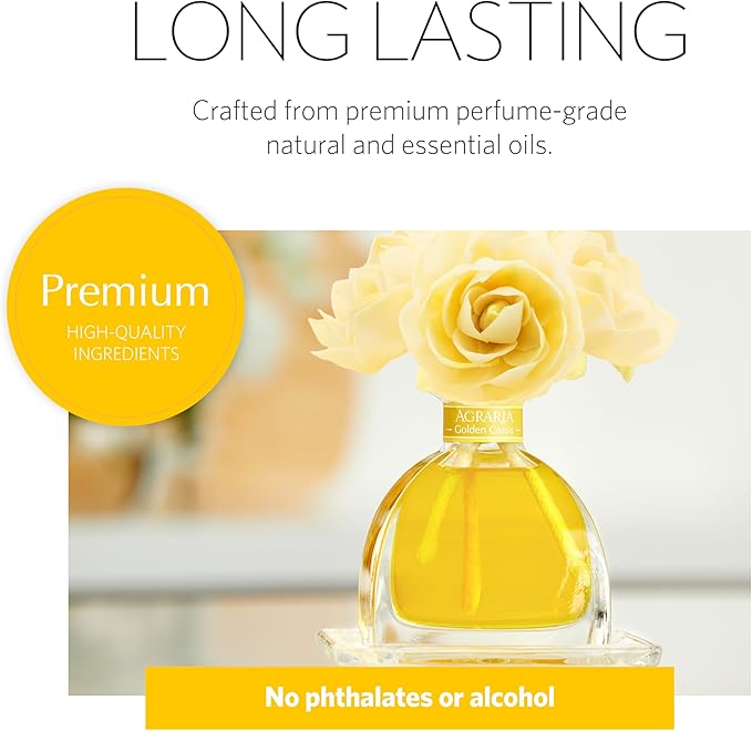 AGRARIA AirEssence Flower and Reed Diffuser Set, Handmade Sola Flower Botanical Home Fragrance Set, Scented Oil Reed Diffuser Gift for All Occasions