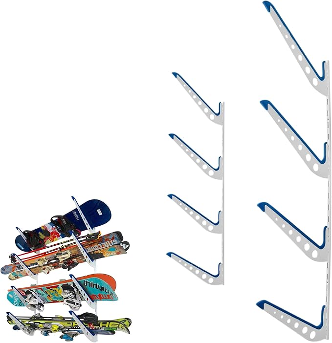 StoreYourBoard Beach Chair and Umbrella Wall Storage Rack, Metal Adjustable 4 Level Beach Gear Hanger, Garage and Home Organizer