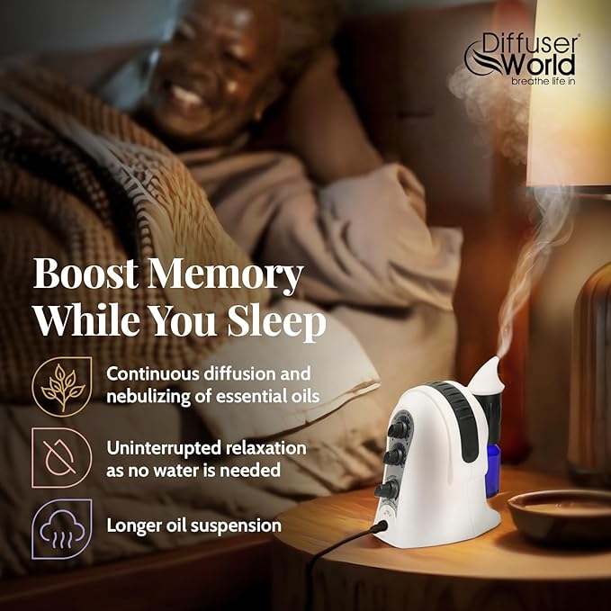 Waterless Diffuser for Essential Oils 12V Aroma-Ace™, Made in USA Black Aroma Atomizer Waterless Essential Oil Diffusers for Home Large Room, Air Aromatherapy Home Scent Diffusers