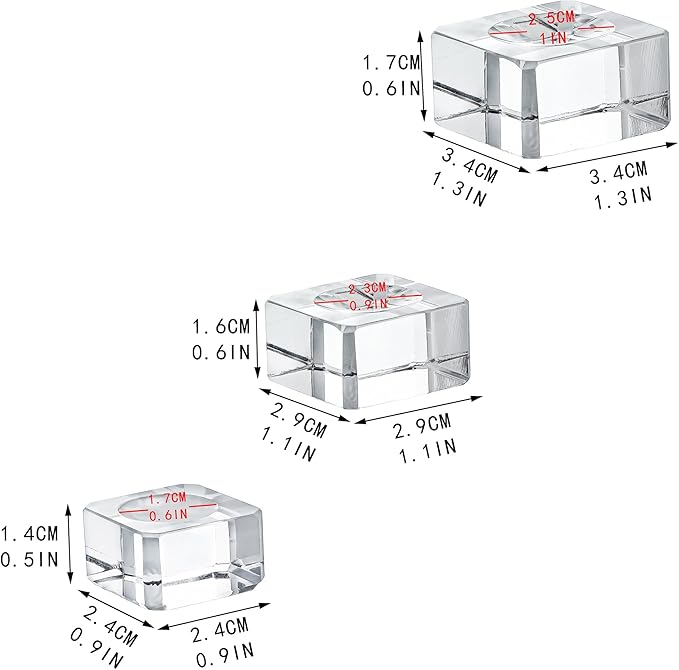 ZEERSHEE 6 Pack Square Crystal Display Bases for 3D Laser Balls 6pcs Glass Stands for Crystals Resin Acrylic Art Home Decoration