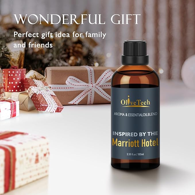 Hotel Diffuser Oil Inspired by Marriott Hotel Scent, OliveTech Aromatherapy Fragrance Oil for Cold Air & Ultrasonic Diffusers, 100ml / 3.38 ft oz Glass Bottle