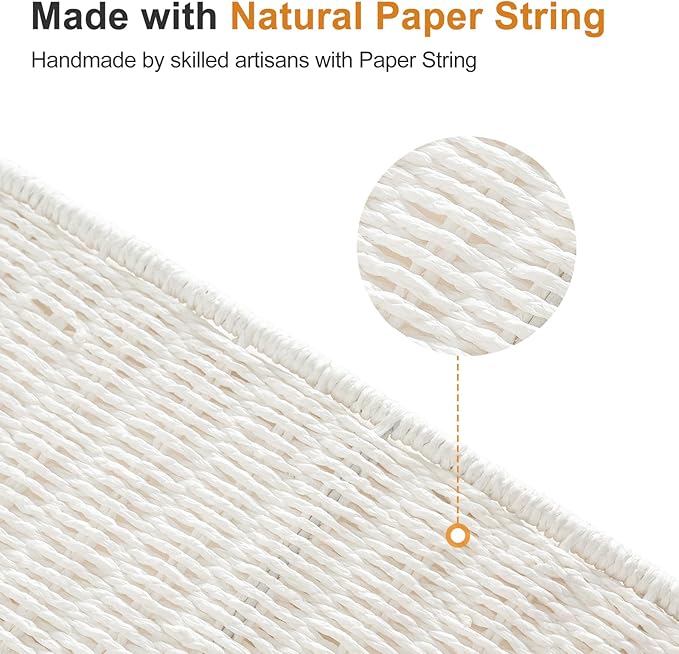 WOWLIVE Double Laundry Hamper with Lid, Handwoven Rolling Laundry Basket with Wheels, 115L Dirty Clothes Hamper with Removable Liner Bag Large Capacity Laundry Sorter Laundry Room Organization,White