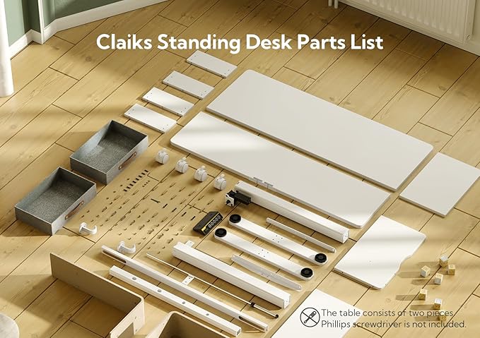 YDN Electric Standing Desk with Drawers, Adjustable Height Stand Up Desk, 63 inch Electric Sit Stand Computer Desk for Home Office, White