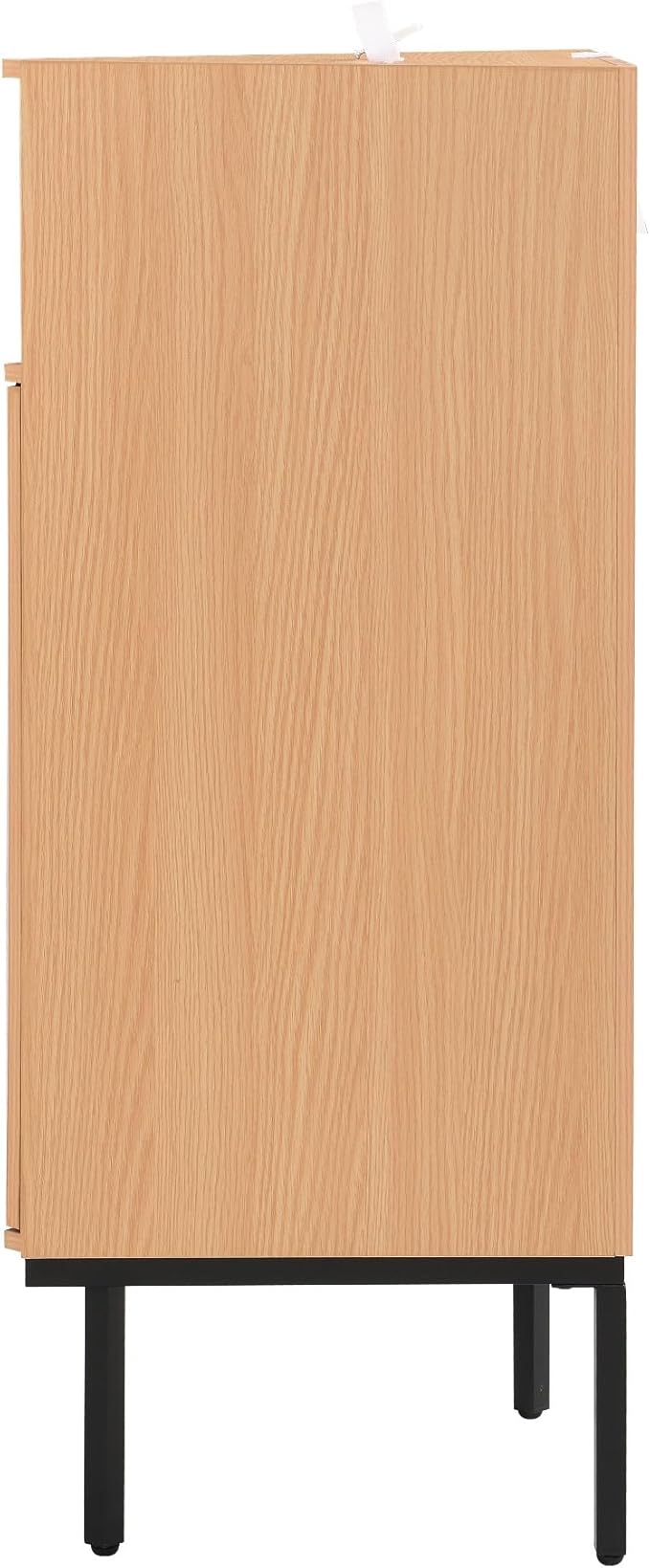 Yechen 39.7" Corner Storage Cabinet with Adjustable Shelf and Rattan Doors, Small Boho Corner Shelf Stand with Open Storage, Freestanding Cabinet for Bathroom, Living Room/Metal Legs/Light Brown