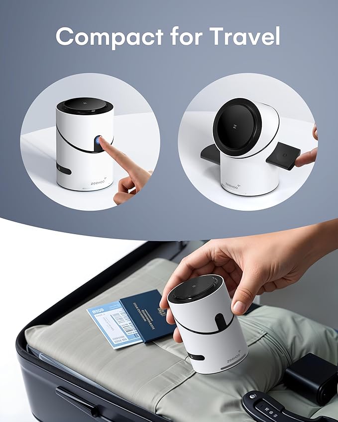 ZEEHOO 3 in 1 Charging Station for Apple Devices, Mag-Safe Charger Stand, Qi2 15W Auto-Rotating Wireless Charger for iPhone 17 16/15/14/13/12 Series& AirPods& iWatch(White)