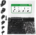 Cable Clips for Cable Management Cord Organizer, 6 Sizes 290 PCS Nylon R-Type, 3/16'' 1/4'' 3/8'' 1/2'' 3/4'' 1'' Black Plastic Screw Mounting Cord Fastener Clamp Assortment Kit with M4 Screws