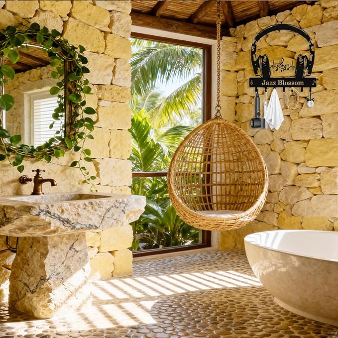 Personalized Headphone Key Holder Wall Mount, Custom Metal Key Rack Key Holder with Name, Deer Cabin Wall Keys Hanger with Hooks for Entryway, Front Door, Hallway, Kitchen, Living Room