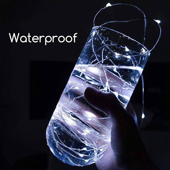 ZNYCYE 10 Pack Fairy Lights Battery Operated，10ft 30 LED String Lights 8 Modes with Timer Waterproof Fairy Lights for DIY Wedding Party Bedroom Mason Jars Christmas Decorations (Cool White)