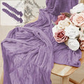 10 Pack 10 Ft Cheesecloth Table Runner Purple Gauze Long Table Runners Boho Gauze Cheese Cloth Table Runner Rustic Sheer Runner for Wedding Party Table Decor ( 35 x 120 Inch )