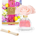 AGRARIA AirEssence Flower and Reed Diffuser Set, Handmade Sola Flower Botanical Home Fragrance Set, Scented Oil Reed Diffuser Gift for All Occasions