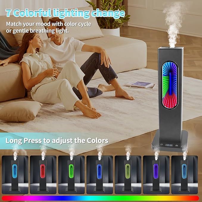 Waterless Scent Diffuser with APP WiFi Control, Portable Rechargeable Wireless Essential Oil Diffuser, Aroma Coverage 2152 Sq.Ft,2 * 50ML Hotel Collection Oils,Colorful Light for Home Largeroom
