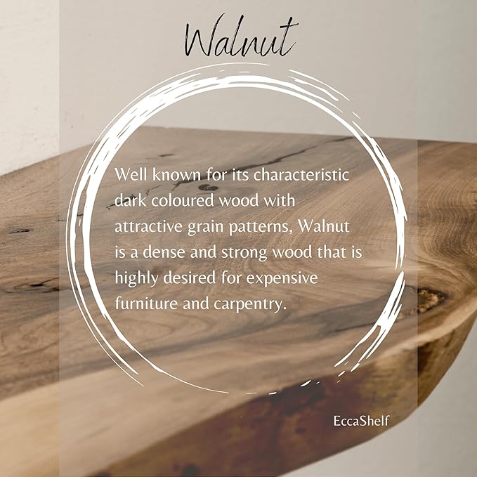 Rustic Live Edge Floating Shelves for Wall, Solid Wood Floating Shelf for Room Wall, Natural Wood Shelves for Bathroom, Floating Real Walnut Wood Shelf (24'' x 6'')