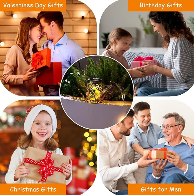 Solar Watering Can Lights, Unique Fairy Gifts for Christmas Women Mom Grandma Birthday, Waterproof Outdoor Garden Decor Large Hanging Solar Lantern Fairy Lights for Patio Porch Yard Flowerbed Pathway
