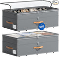 Under Bed Storage with Wheels, 2-Pack Underbed Storage Containers, No Assemble 11 inches 90L XXL Large Adjustable Storage Bins with Clear Lids, Rolling Storage for Clothes, Shoes, Blankets, Gray