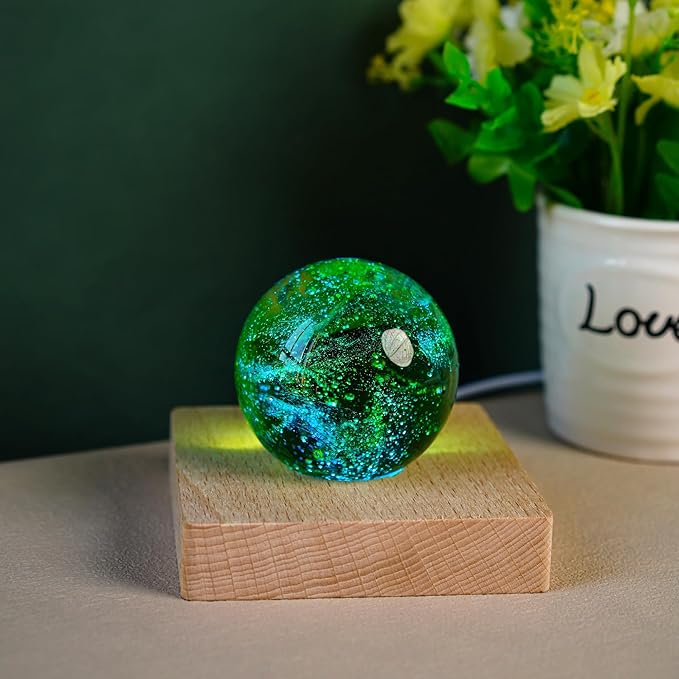 ZEERSHEE Pack 2 LED Light Base for Crystal Colorful Lights Square Wood Display Stand for Acrylic 3D Crystals Glass Resin Art