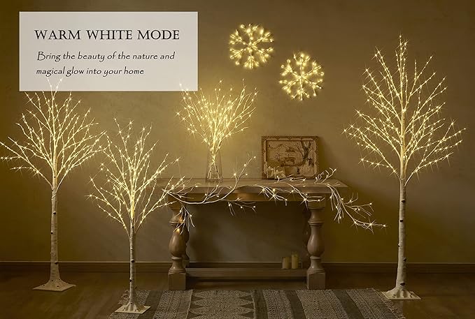 Birchlitland LED Birch Tree 6FT 330L Multiple Colors Fairy Lights, Lighted Trees for Indoor Outdoor Home Thanksgiving Christmas Holiday Decoration…