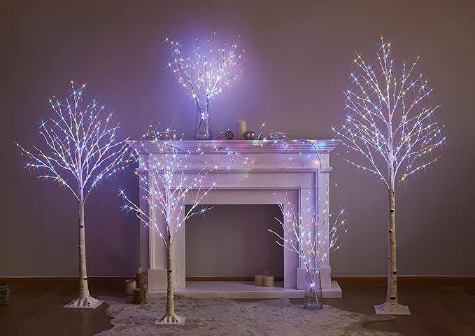 Birchlitland LED Birch Tree 4FT 200L Multiple Colors Fairy Lights, Lighted Trees for Indoor Outdoor Home Thanksgiving Christmas Holiday Decoration