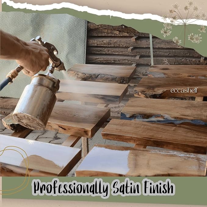 Rustic Live Edge Floating Shelves for Wall, Solid Wood Floating Shelf for Room Wall, Natural Wood Shelves for Bathroom, Floating Real Walnut Wood Shelf (24'' x 6'')