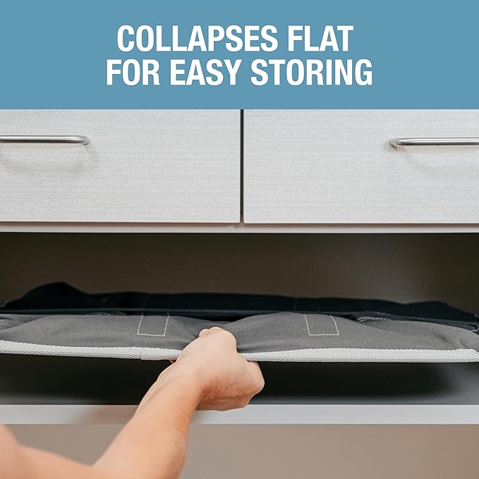 CleverMade Collapsible Laundry Basket Hamper - Shadow Stone Gray 2-Pack 60L - Space Saving Storage Organizer with Handles Foldable Home Organization