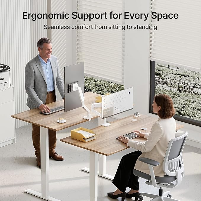 monTEK Single Monitor Arm for Max 45 Inch Ultrawide Screens Adjustable Monitor Desk Mount Holds 35 Lbs Cable Management with C Clamp/Grommet Desk Mount, VESA 75/100mm, MA1007WH