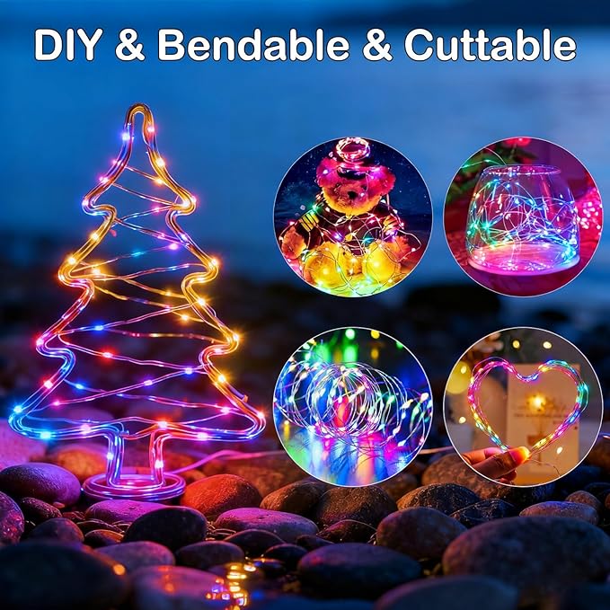 ZNYCYE 10 Pack 10ft 30 LED Mason Jar String Lights 8 Modes with Timer Waterproof Fairy Lights Upgraded Battery（Included Operated for DIY Wedding Party Mason Jar Christmas Decorations (Multi-Color)