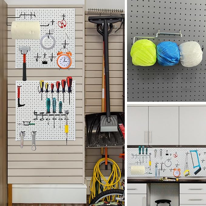 1/4 Inch Extra Thick Pegboard Hooks,Only Suitable for 1/4" Pegboard Board,Metal Pegboard Hooks for Hanging Storage (All Black, 60pcs J Hook)