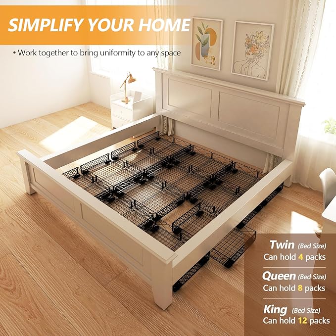 NADAMOO Under Bed Storage with Wheels, 1 Pack Rolling Under Bed Storage Containers, Foldable Metal Under the Bed Organizer Bins for Bedroom Clothes Shoes Blankets