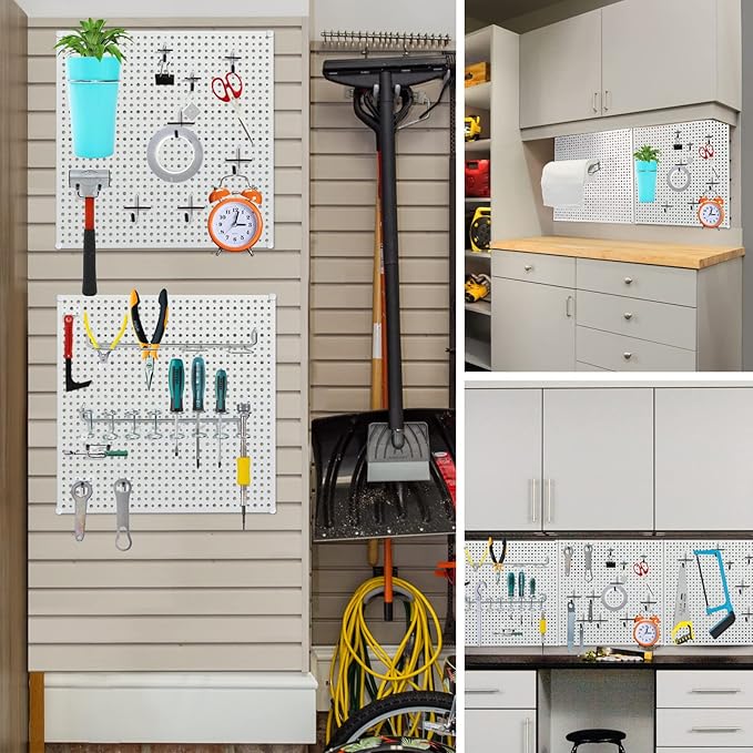 1/4 Inch Extra Thick Pegboard Hooks,Only Suitable for 1/4" Pegboard Board,Metal Pegboard Hooks for Hanging Storage (All Black, 60pcs L Hook)