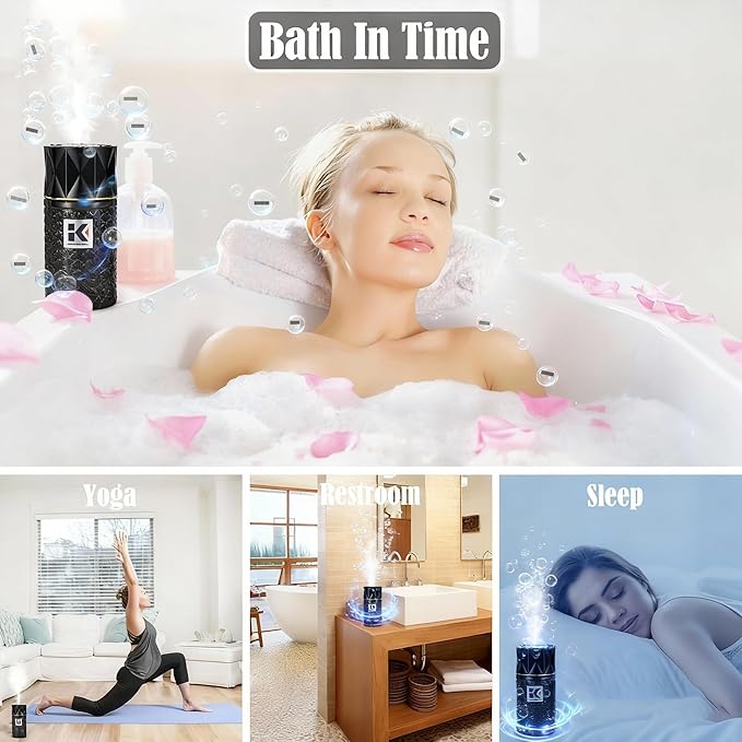 Essential Oil Diffuser with Night Light, 250ml Ultrasonic Humidifier with Negative Ions, 3 Mode Cool Mist Aroma Machine with 10ml Essential Oil for Home (Black, Lavender)