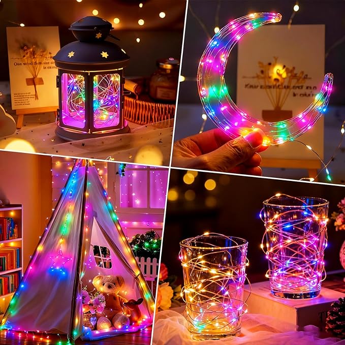 ZNYCYE 10 Pack 10ft 30 LED Mason Jar String Lights 8 Modes with Timer Waterproof Fairy Lights Upgraded Battery（Included Operated for DIY Wedding Party Mason Jar Christmas Decorations (Multi-Color)